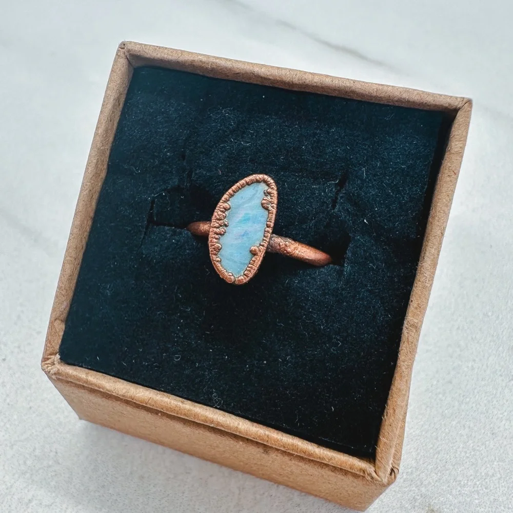 Size 6 Opal and copper electro formed ring - Picture 2 of 4